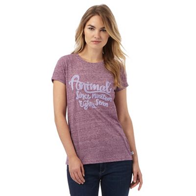 Animal Purple marl embroidered t-shirt